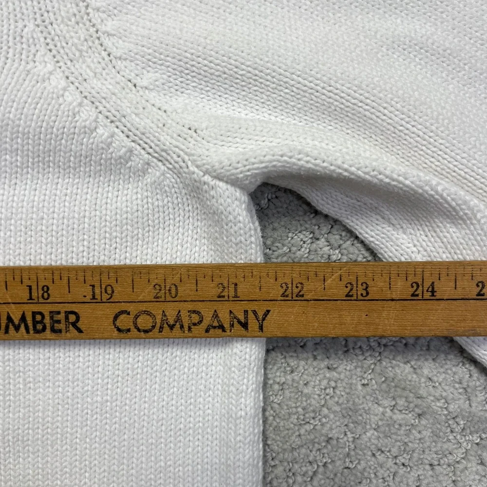 VTG‎ Christopher & Banks Sweater Womens XL/P White Cotton Roll Neck 3/4 Sleeve